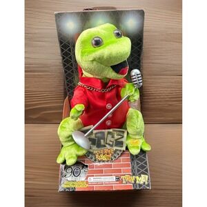 Frogz Rock It Rap It Ribbit Livin La‎ Vida Loca Green Red Vest Gemmy 2005 - READ